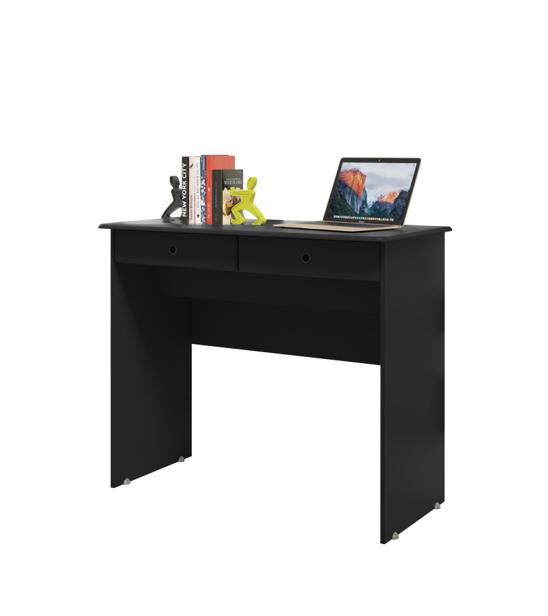 MESA DE COMPUTADOR ESCRIVANINHA 090CM 2 GAVETAS PRETO