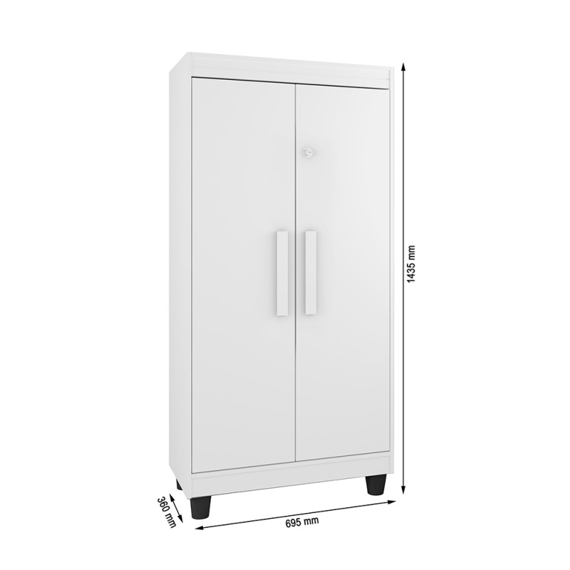 MULTIUSO ARMARIO 69CM 2 PORTAS E PRATELEIRAS PARIS BRANCO