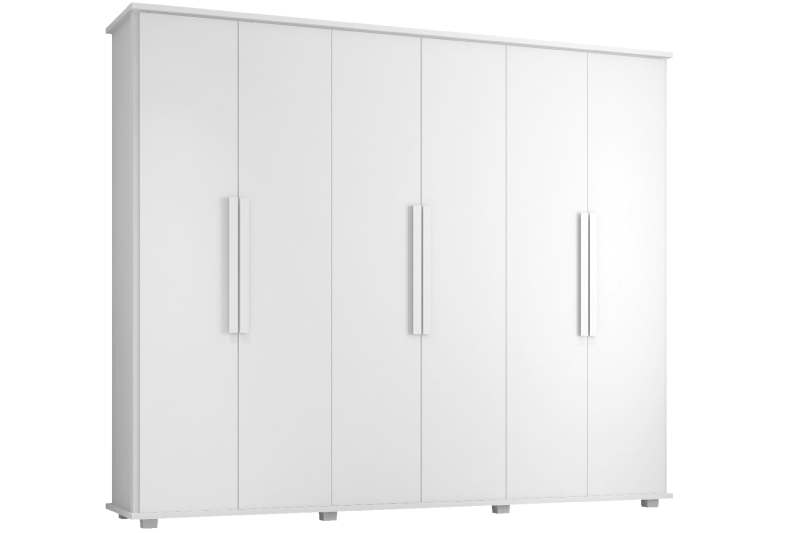 ROUPEIRO SEM ESPELHO 271CM COM 6 PORTAS E 4 GAVETAS CANADA BRANCO