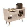 APARADOR BUFFET BARZINHO CANTINHO DO CAFÉ RETRÔ 080CM COM GAVETA 4064 PEROLA