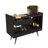 APARADOR BUFFET BARZINHO CANTINHO DO CAFÉ RETRÔ 080CM COM GAVETA 4064 PRETO