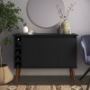 APARADOR BUFFET RETRÔ 106CM COM ADEGA 3 PORTAS LONDON PRETO