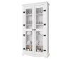 CRISTALEIRA RETRÔ VERTICAL COM VIDRO 099CM PRATELEIRAS E 2 PORTAS DE VIDRO NEW YORK BRANCO