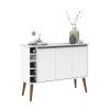 APARADOR BUFFET RETRÔ 106CM COM ADEGA 3 PORTAS LONDON BRANCO