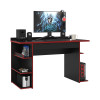 MESA DE COMPUTADOR ESCRIVANINHA 136CM COM GAVETA E NICHO GAMER PRETO/VERMELHO