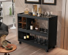 APARADOR BUFFET BARZINHO 090CM COM ADEGA 4050 PRETO/CARAMELO