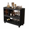 APARADOR BUFFET BARZINHO 090CM COM ADEGA 4050 PRETO/CARAMELO