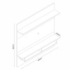 PAINEL HOME SUSPENSO PARA TV 75 POLEGADAS 218CM COM PRATELEIRA E NICHO VICTORIA OFF WHITE/NOGAL